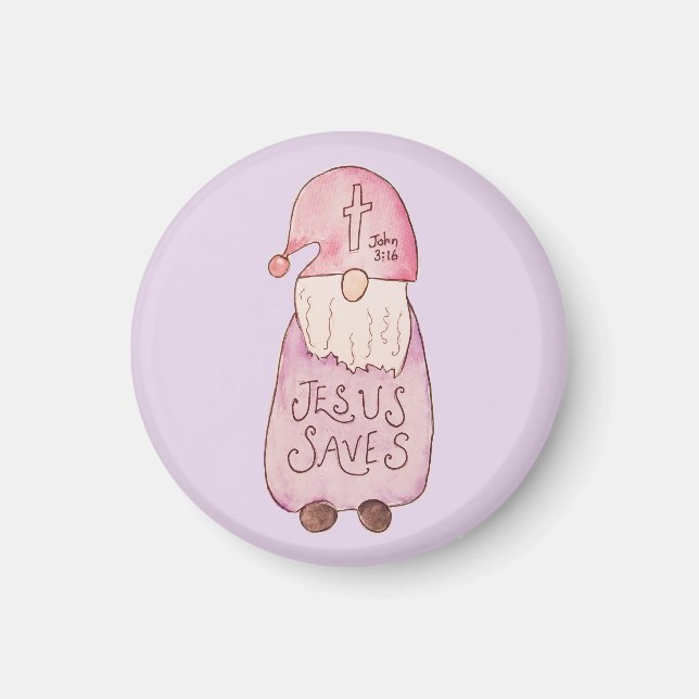 Jesus Saves Gnome  Magnet (Front)