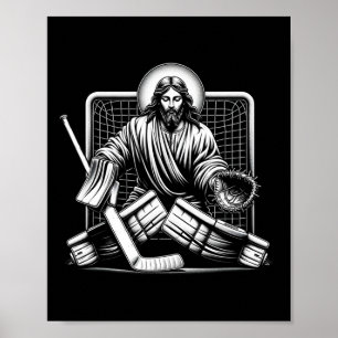 Jesus Saves Hockey Goalie Christian Poster