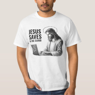 Jesus Saves in the Cloud - Funny Jesus Meme T-Shirt