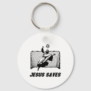 Jesus Saves Jesus Saved Soccer Goal Goalie  Key Ring
