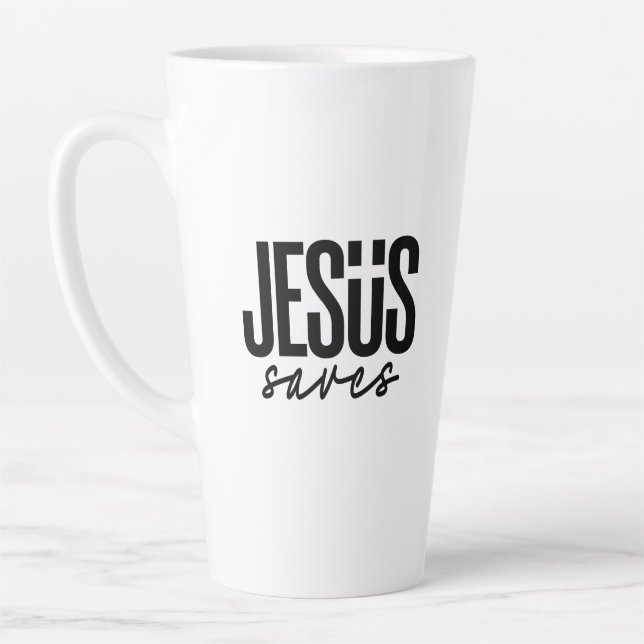 JESUS SAVES LATTE MUG (Left)