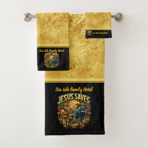 Jesus Saves: Light Flourishes in His Presence (B) Bath Towel Set