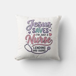 Jesus Saves Nurse Faith Shirt Design_1 Cushion