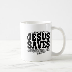 Jesus Saves Onback Subtle Christian Minimal Religi Coffee Mug