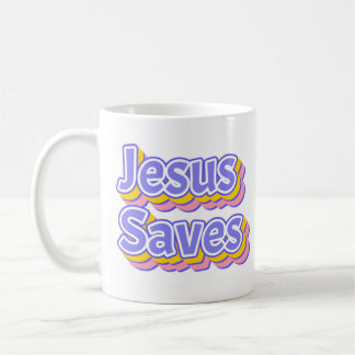 Jesus Saves Pastel 3D  Coffee Mug