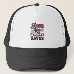 Jesus Saves Patriotic Christian Vintage Shirt Desi Trucker Hat