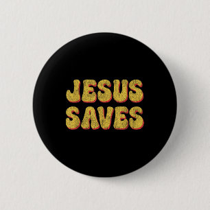 Jesus Saves - Popular Christian Faith Quote God Bi 6 Cm Round Badge