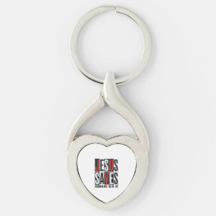 Jesus Saves Romans 10_9 Christian Vintage Shirt De Key Ring