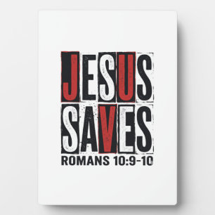 Jesus Saves Romans 10_9 Christian Vintage Shirt De Plaque