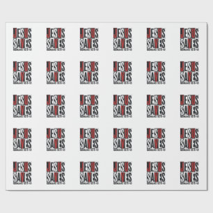 Jesus Saves Romans 10_9 Christian Vintage Shirt De Wrapping Paper