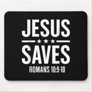 Jesus Saves Romans Bible Verse Faith Believer Men Mouse Pad