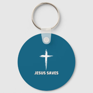 Jesus saves small cross huge faith 3 christ key ring