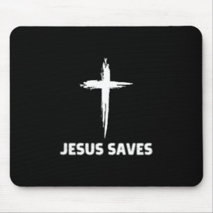 Jesus saves small cross huge faith 3 christ mouse pad