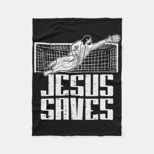 Jesus Saves Soccer Football Christian Goalie Goalk Fleece Blanket