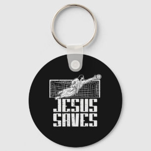 Jesus Saves Soccer Football Christian Goalie Goalk Key Ring