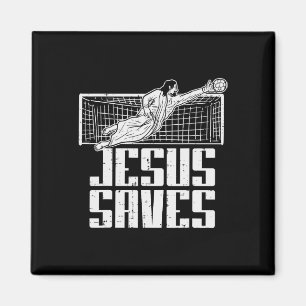 Jesus Saves Soccer Football Christian Goalie Goalk Magnet