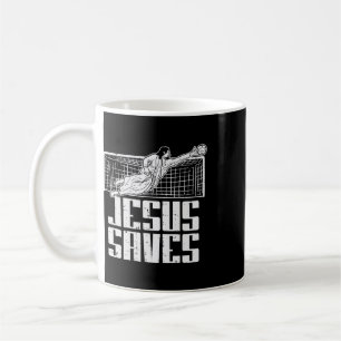 Jesus Saves Soccer Footll Christian Goalie Goalkee Coffee Mug