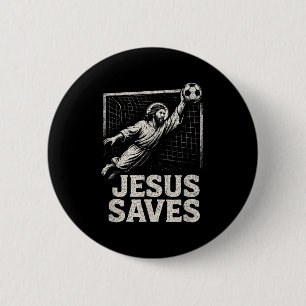 Jesus Saves - Soccer Goalie Christian Inspirationa 6 Cm Round Badge