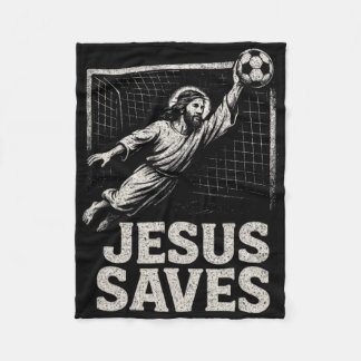 Jesus Saves - Soccer Goalie Christian Inspirationa Fleece Blanket
