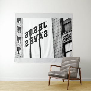 JESUS SAVES Tapestry