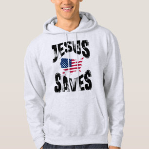 JESUS SAVES   UNITED STATES HOODIE