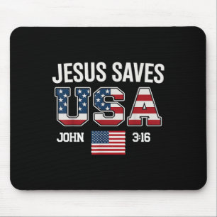 Jesus Saves Usa Christian Cross God Faith Bible Us Mouse Pad