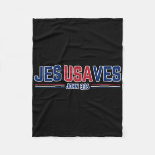 Jesus Saves Usa - Christian Patriotic Jesusaves Fleece Blanket
