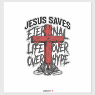 Jesus Saves Vintage Cross Christian Streetwear Shi