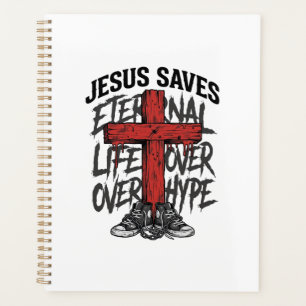 Jesus Saves Vintage Cross Christian Streetwear Shi Planner