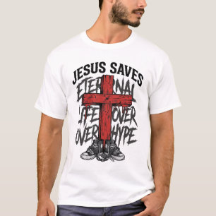 Jesus Saves Vintage Cross Christian Streetwear Shi T-Shirt