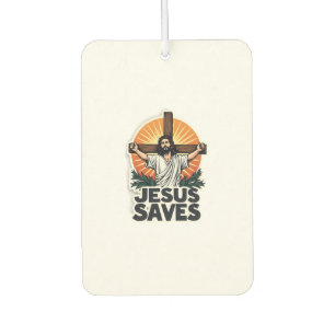 Jesus Saves Vintage Engraving Faith Shirt (1) Car Air Freshener