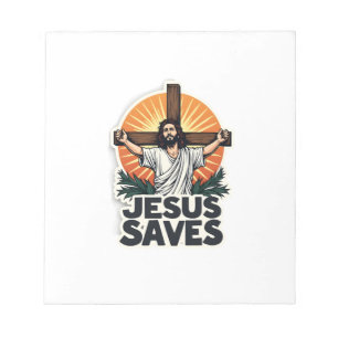 Jesus Saves Vintage Engraving Faith Shirt (1) Notepad
