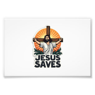 Jesus Saves Vintage Engraving Faith Shirt (1) Photo Print