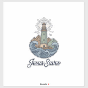 Jesus Saves Vintage Lighthouse Christian Shirt_1