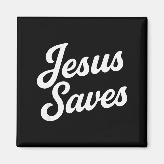 Jesus Saves Vintage Script  Magnet (Front)
