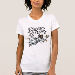 Jesus Saves Volleyball Vintage Christian Shirt