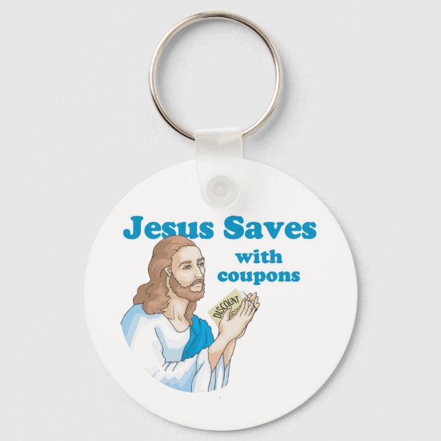 Jesus saves with coupons key ring (Front)