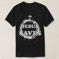 Jesus Saves with Cross and Crown of Thorns