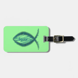 Jesus Saviour Christian Fish Symbol Luggage Tag