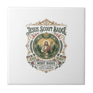 Jesus Scout Badge Merit Badge Jesus Scout Badge Me Ceramic Tile