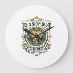 Jesus Scout Badge Merit Badge Jesus Scout Badge Me Large Clock