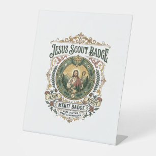 Jesus Scout Badge Merit Badge Jesus Scout Badge Me Pedestal Sign