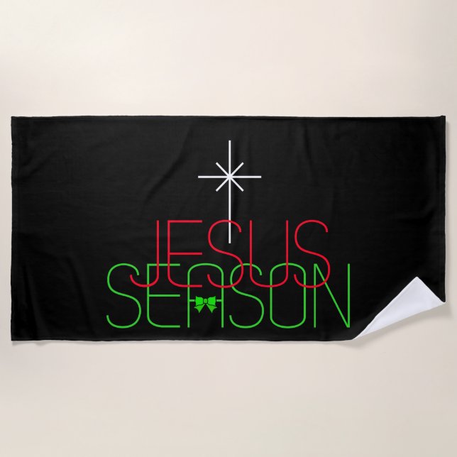 Jesus Season Beach Towel (Front)