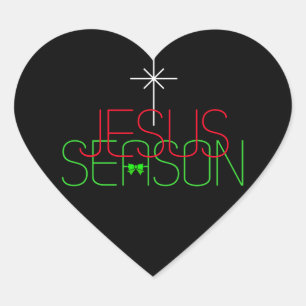 Jesus Season Heart Sticker