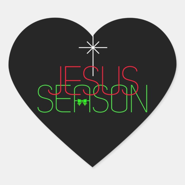 Jesus Season Heart Sticker (Front)