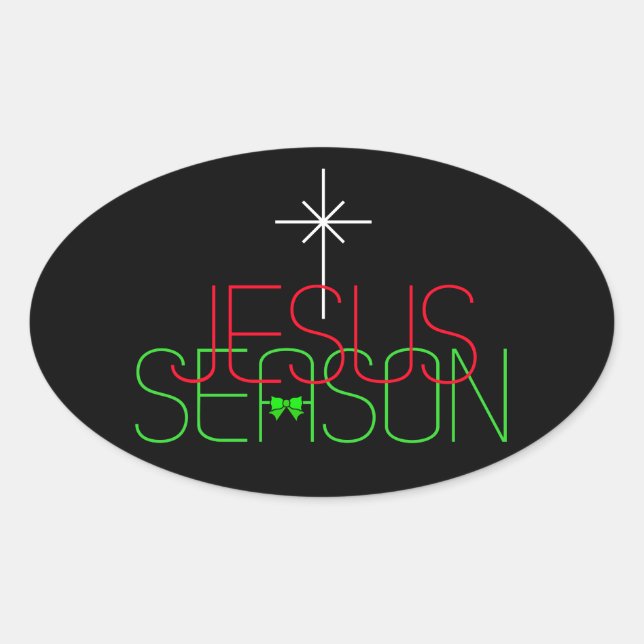 Jesus Season Oval Sticker (Front)