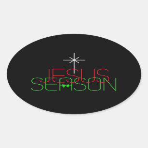 Jesus Season Oval Sticker