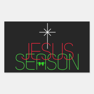 Jesus Season Rectangular Sticker