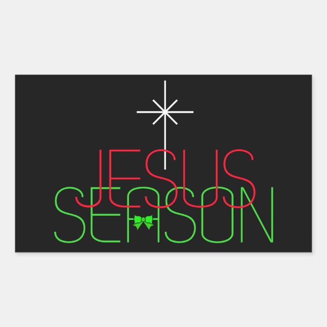Jesus Season Rectangular Sticker (Front)