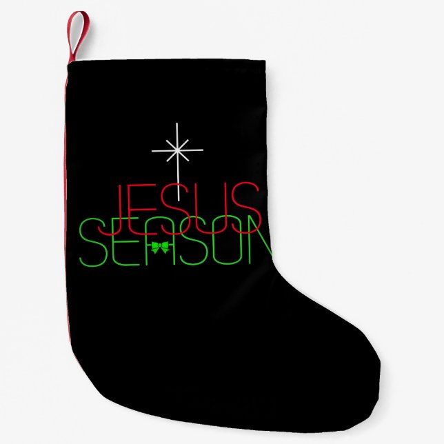 Jesus Season Small Christmas Stocking (Front)